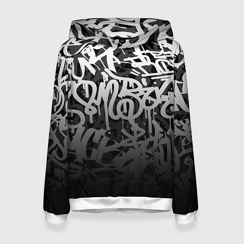 Женская толстовка GRAFFITI WHITE TAGS ГРАФФИТИ / 3D-Белый – фото 1