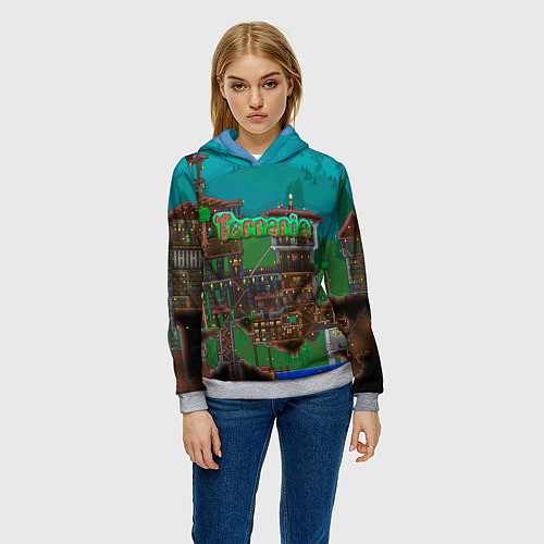 Женская толстовка Дом в Террарии / 3D-Меланж – фото 3