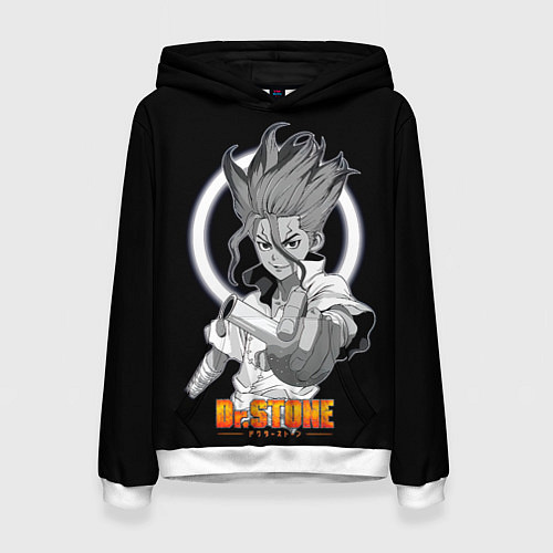 Женская толстовка Сенку с колбой - Доктор Стоун / 3D-Белый – фото 1