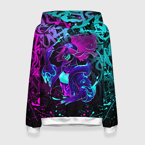Женская толстовка KDA NEON GRAFFITI LEAGUE OF LEGENDS / 3D-Белый – фото 1