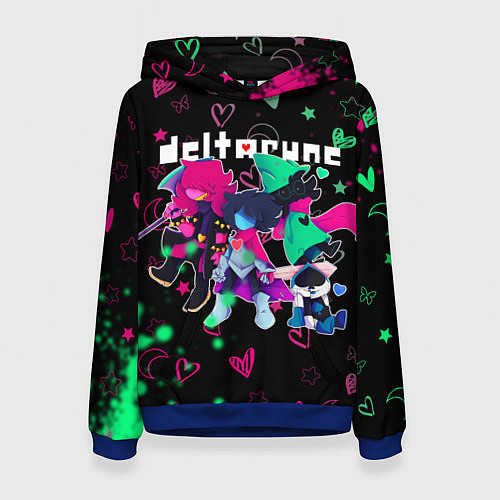 Женская толстовка ГЕРОИ ИГРЫ DELTARUNE NEON / 3D-Синий – фото 1