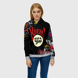 Толстовка-худи женская MANESKIN, ЛОГОТИПЫ РОК ГРУПП, цвет: 3D-меланж — фото 2