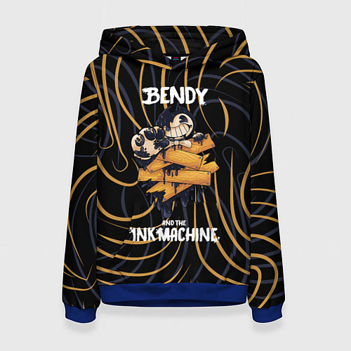 Женская толстовка Бенди и чернильная машина Bendy and the Ink Machin / 3D-Синий – фото 1