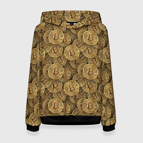 Женская толстовка Bitcoins / 3D-Черный – фото 1