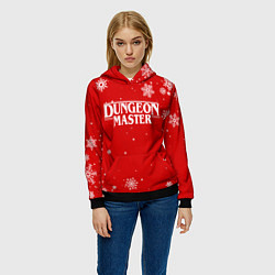 Толстовка-худи женская ГАЧИМУЧИ DUNGEON MASTER НОВОГОДНИЙ, цвет: 3D-черный — фото 2