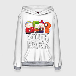 Толстовка-худи женская South Park - Южный парк Кенни, Кайл, Стэн и Эрик, цвет: 3D-меланж