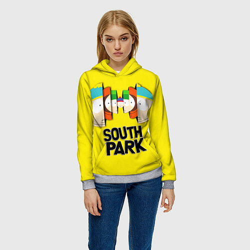 Женская толстовка South Park - Южный парк персонажи / 3D-Меланж – фото 3