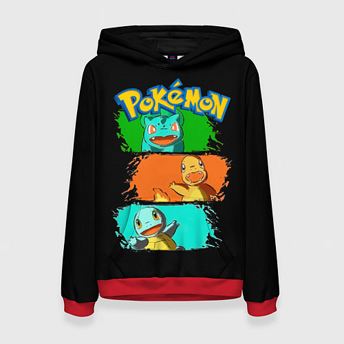 Женская толстовка Стартовые покемоны - Pokemon / 3D-Красный – фото 1