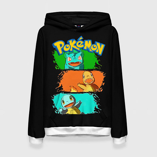 Женская толстовка Стартовые покемоны - Pokemon / 3D-Белый – фото 1