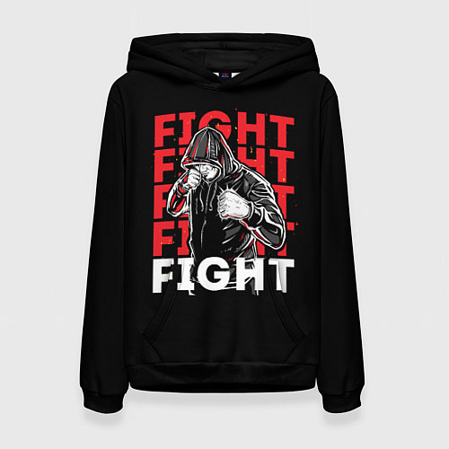 Женская толстовка FIGHT FIGHT FIGHT / 3D-Черный – фото 1