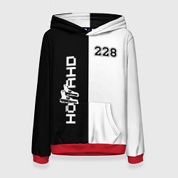 Толстовка-худи женская 228 Black & White, цвет: 3D-красный
