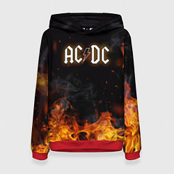 Толстовка-худи женская ACDC - Fire, цвет: 3D-красный