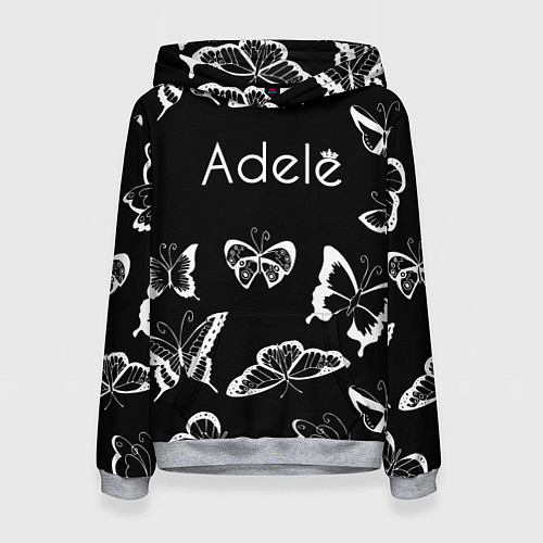 Женская толстовка Адель летящие бабочки / 3D-Меланж – фото 1