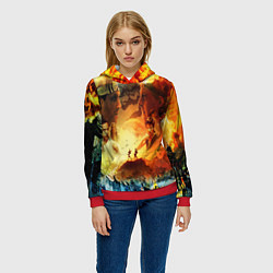 Толстовка-худи женская Cobra Kai, цвет: 3D-красный — фото 2