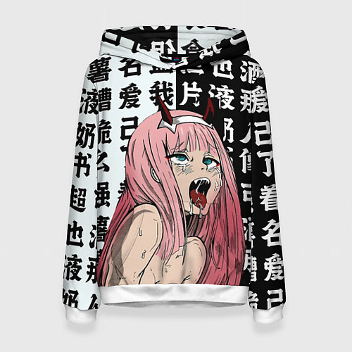 Женская толстовка AHEGAO ZERO TWO Зеро ту ахегао / 3D-Белый – фото 1