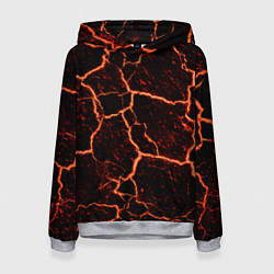 Толстовка-худи женская Раскаленная лаваhot lava, цвет: 3D-меланж