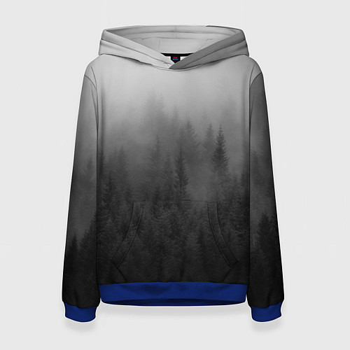 Женская толстовка ТУМАННЫЙ ЛЕС - МРАЧНЫЙ / 3D-Синий – фото 1