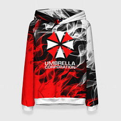 Толстовка-худи женская Umbrella Corporation Fire, цвет: 3D-белый