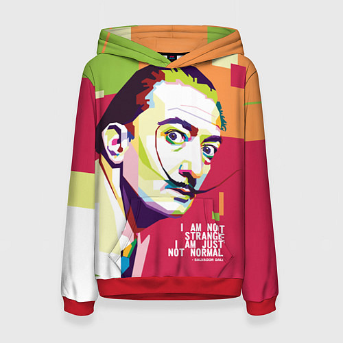 Женская толстовка Salvador Dali - i am just not normal / 3D-Красный – фото 1