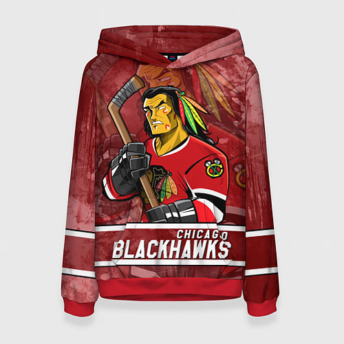 Женская толстовка Chicago Blackhawks , Чикаго Блэкхокс / 3D-Красный – фото 1