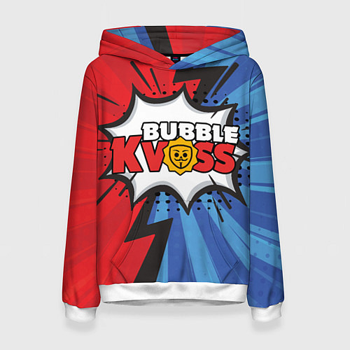 Женская толстовка Бабл квас супер геройский узор / 3D-Белый – фото 1
