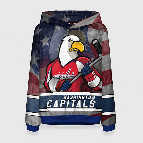 Женская толстовка Вашингтон Кэпиталз, Washington Capitals / 3D-Синий – фото 1