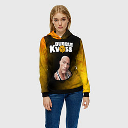 Толстовка-худи женская BUBBLE KVASS - СКАЛА Пламя, цвет: 3D-черный — фото 2