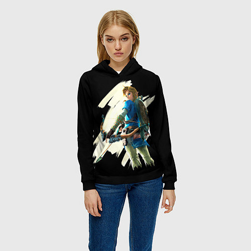 Женская толстовка Линк с луком / 3D-Черный – фото 3