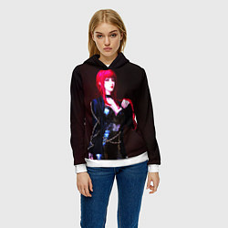 Толстовка-худи женская Макима с цепями Человек бензопила, цвет: 3D-белый — фото 2