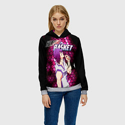 Толстовка-худи женская Kuroko no Basuke, Murasakibara Atsushi Ацуши Мурас, цвет: 3D-меланж — фото 2