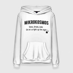 Толстовка-худи женская Mikrokosmos, цвет: 3D-белый