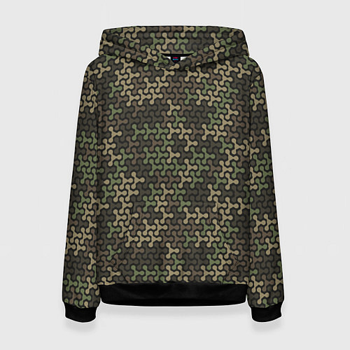 Женская толстовка Абстрактный Охотничий Камуфляж / 3D-Черный – фото 1