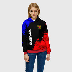 Толстовка-худи женская Russia Патриот, цвет: 3D-красный — фото 2