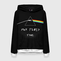 Толстовка-худи женская PINK FLOYD TIME ПИНК ФЛОЙД ЛОГОТИП, цвет: 3D-белый