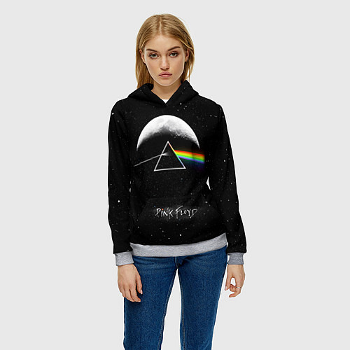 Женская толстовка PINK FLOYD LOGO ПИНК ФЛОЙД ЗВЕЗДЫ / 3D-Меланж – фото 3