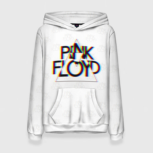 Женская толстовка PINK FLOYD LOGO ПИНК ФЛОЙД ГЛИТЧ / 3D-Белый – фото 1
