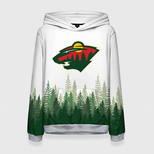 Женская толстовка Minnesota Wild, Миннесота Уайлд Лес / 3D-Меланж – фото 1