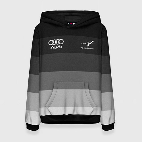 Женская толстовка Audi, Ауди Серый градиент / 3D-Черный – фото 1