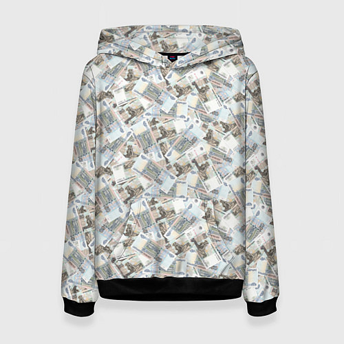 Женская толстовка Банкноты 50 рублей / 3D-Черный – фото 1