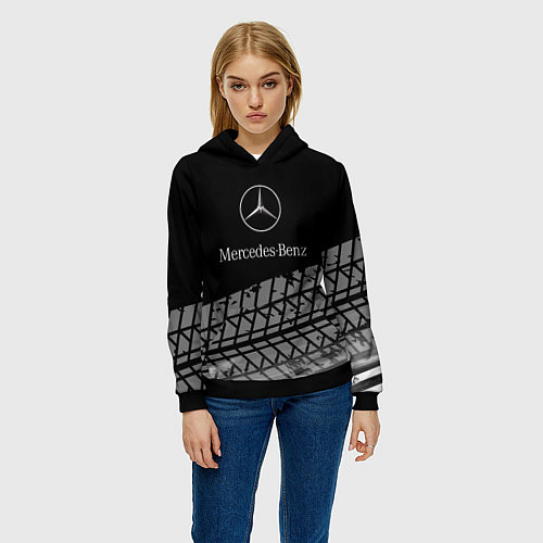 Женская толстовка Mercedes-Benz шины / 3D-Черный – фото 3