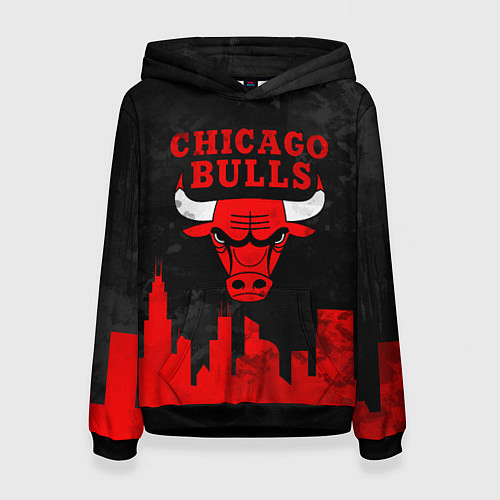 Женская толстовка Chicago Bulls, Чикаго Буллз Город / 3D-Черный – фото 1