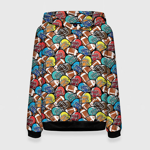 Женская толстовка Американский Футбол American Football / 3D-Черный – фото 1