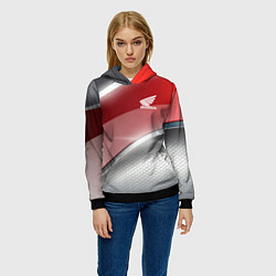 Толстовка-худи женская Honda Текстура, цвет: 3D-черный — фото 2