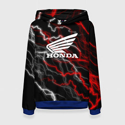 Толстовка-худи женская Honda Разряд молнии, цвет: 3D-синий