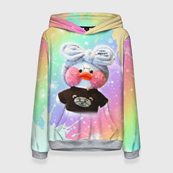 Толстовка-худи женская УТОЧКА ЛАЛАФАНФАН Радуга, цвет: 3D-меланж