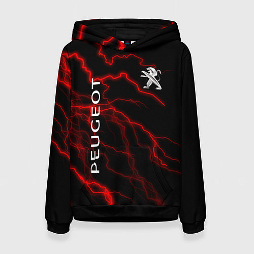 Женская толстовка Peugeot: Разряд молнии / 3D-Черный – фото 1