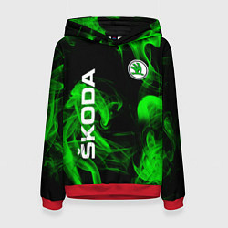Толстовка-худи женская Skoda: Green Smoke, цвет: 3D-красный