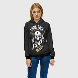 Толстовка-худи женская ROCK Рокер, цвет: 3D-черный — фото 2