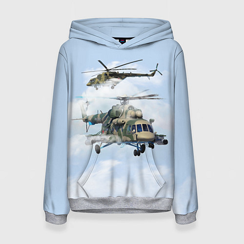 Женская толстовка Ми-8 Вертолёт / 3D-Меланж – фото 1