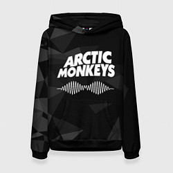 Толстовка-худи женская Arctic Monkeys Серая Геометрия, цвет: 3D-черный
